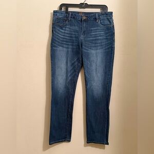KUT From The Kloth Straight Leg Jeans Size 12 Blue Stretch Denim Mid Rise